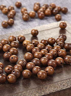 鸡翅木散珠佛珠diy手链项链串珠珠子文玩散珠手工配件手串圆珠
