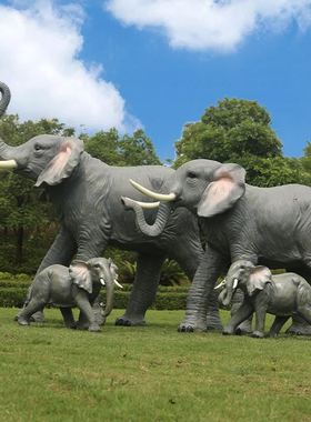 户外仿真大象玻璃钢雕塑景区园林动物园酒店美陈造景草坪装饰直销