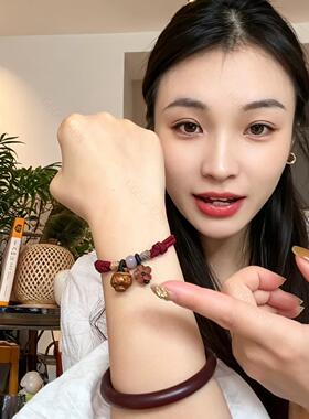 蓝莓花手绳桃核编织女款