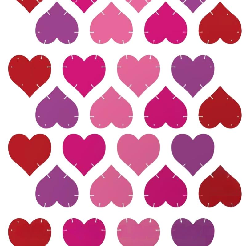 户外商业美陈彩色心形天幕景区街道网红拍照打卡氛围吊挂装饰布置