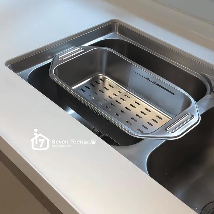 304不锈钢厨房水槽伸缩沥水篮碗筷碟收纳置物架洗菜盆水果沥水筛