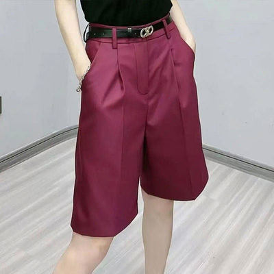 休闲裤女2026夏季新款高腰五分裤韩版时尚百搭显瘦直筒阔腿短裤