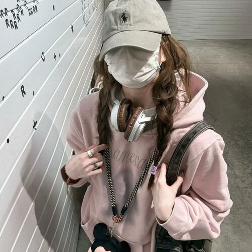 美式复古字母印花连帽卫衣女春秋薄款2026新款宽松慵懒风外套上衣