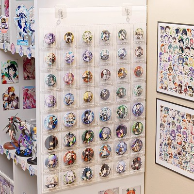 吧唧展示架壁挂透明多48格