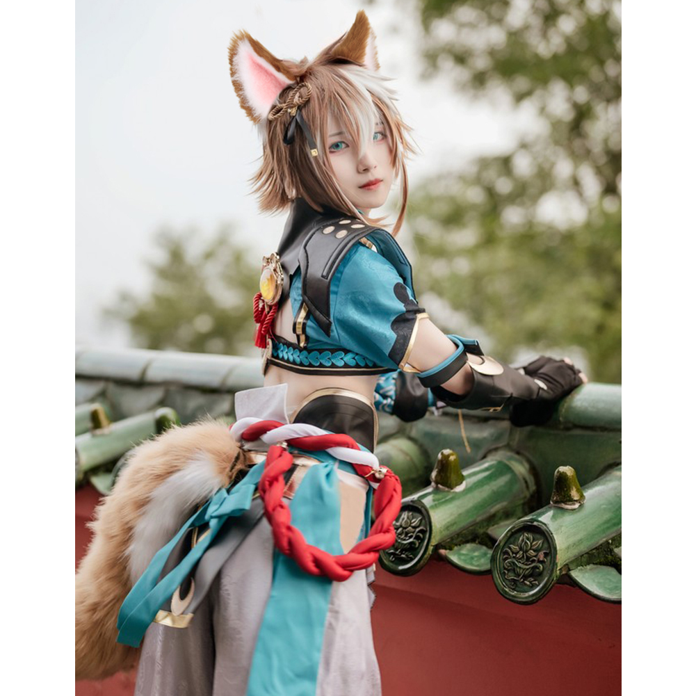 五郎cos柴犬耳朵发箍毛绒兽尾兽耳cosplay原神狐狸套装漫展道具-封面