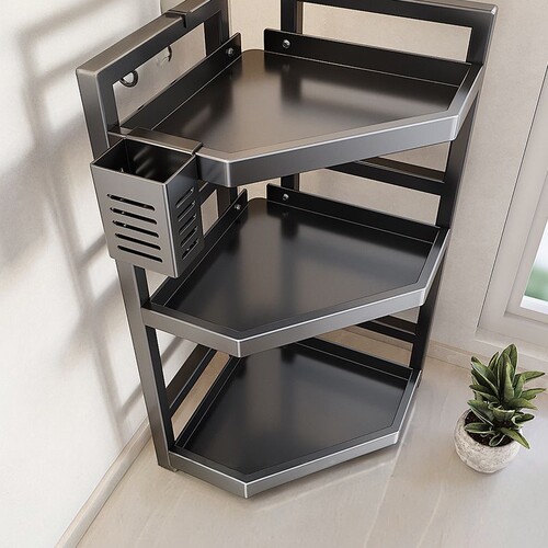 厨房置物架加厚不锈钢三角架油盐酱醋墙角台面收纳架转角调味料架 - 封面