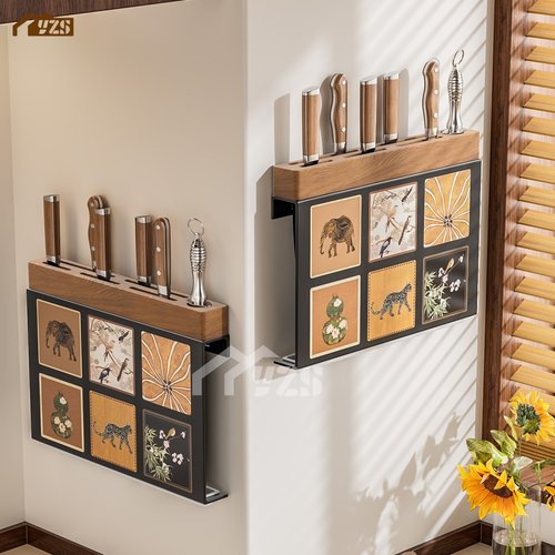 刀架置物架新款厨房多功能菜刀架筷笼筷子筒壁挂式一体刀具收纳架