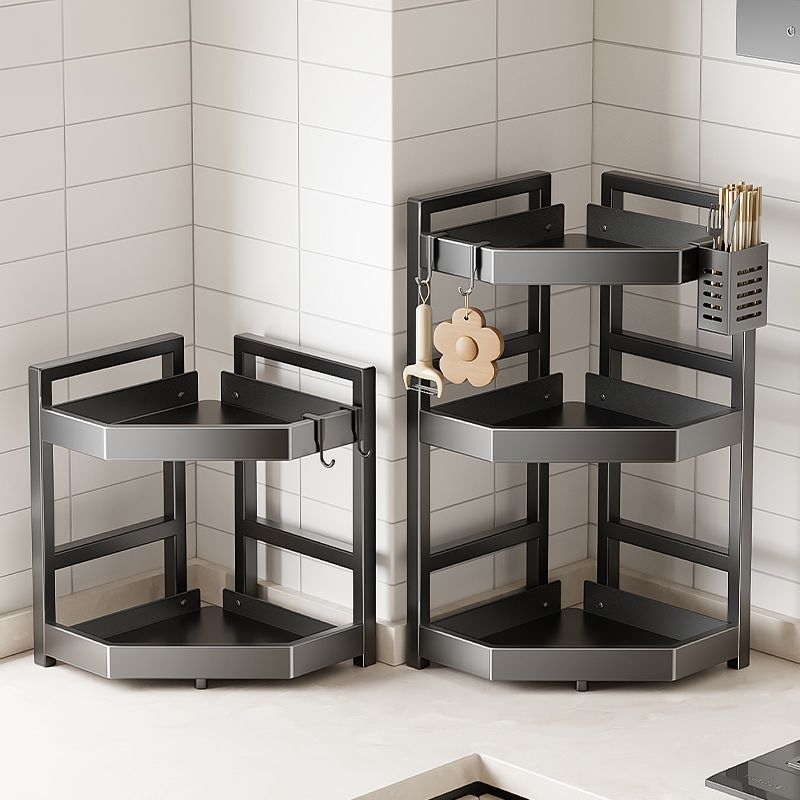 不锈钢厨房多功能置物架台面墙角转角三角形调料品调味料收纳架子