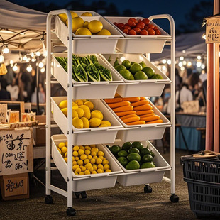 厨房菜篮子置物架多层落地可移动放水果蔬菜收纳家用多功能小推车