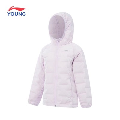 李宁儿童女大童短款羽绒服