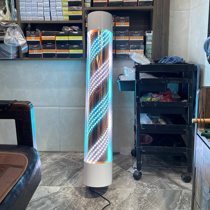 2025新款LED美发转灯旋转高亮半圆挂墙门头发廊理发店标志灯广告