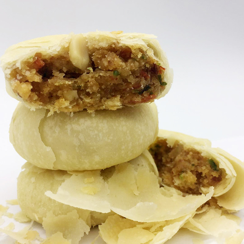 陕西安康特产老式青红丝水晶饼脆皮酥饼糕点点心500g饼散称