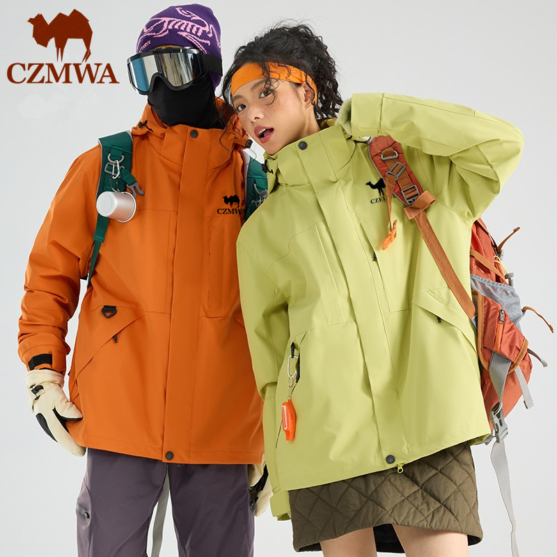 骆驼骑师冲锋衣男三合一可拆卸2025新款户外旅游登山情侣夹克外套