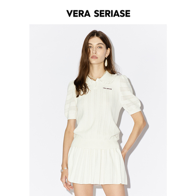 【Vera Seriase设计师品牌】2026夏季新款时尚白色短袖针织套衫