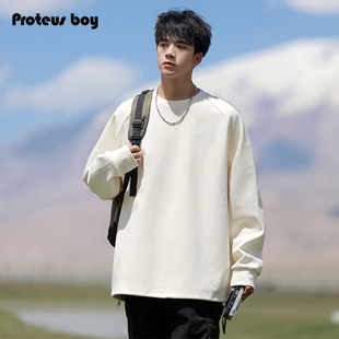 ProteusBoy 日系纯色舒适内搭打底德绒保暖长袖套头款圆领卫衣 28