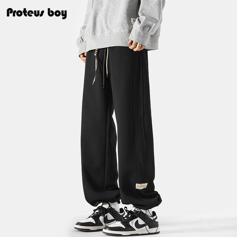 ProteusBoy裤子男款春秋冬季男士束脚卫裤直筒抽绳户外运动休闲裤