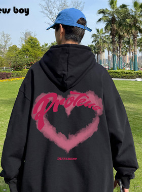 ProteusBoy卫衣男连帽春秋冬季宽松加绒厚美式新款青少年长袖外套