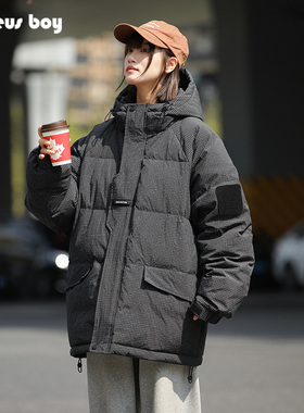 Proteus Boy纯色大口袋90%绒量加厚防风连帽羽绒服外套 23PBY9166