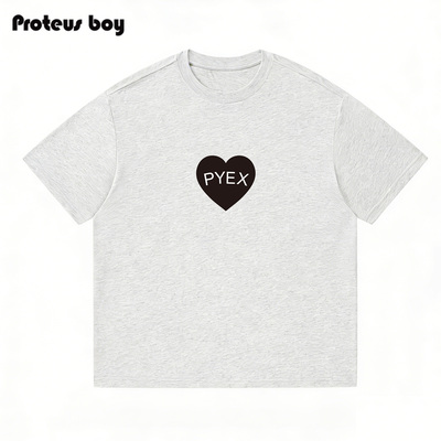 ProteusBoy爱心字母纯棉短袖t恤