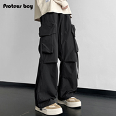 长裤 ProteusBoy裤 美式 直筒宽松加绒厚束脚休闲工装 子男款 春秋冬季