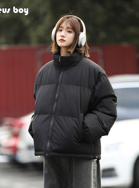 ProteusBoy棉服男冬季情侣短款美式立领防泼水保暖加厚面包服外套