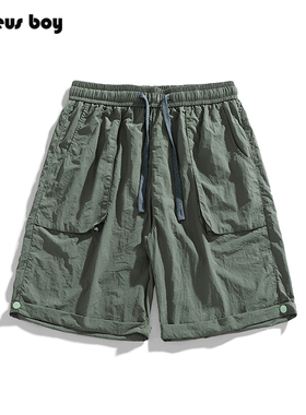 ProteusBoy 2025SS 纯色大口袋冰丝速干工装休闲五分短裤 KF52011