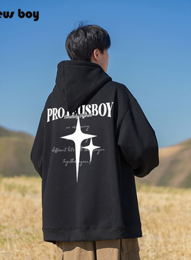 ProteusBoy卫衣男春秋冬季2025新款男生潮牌美式户外加绒连帽长袖