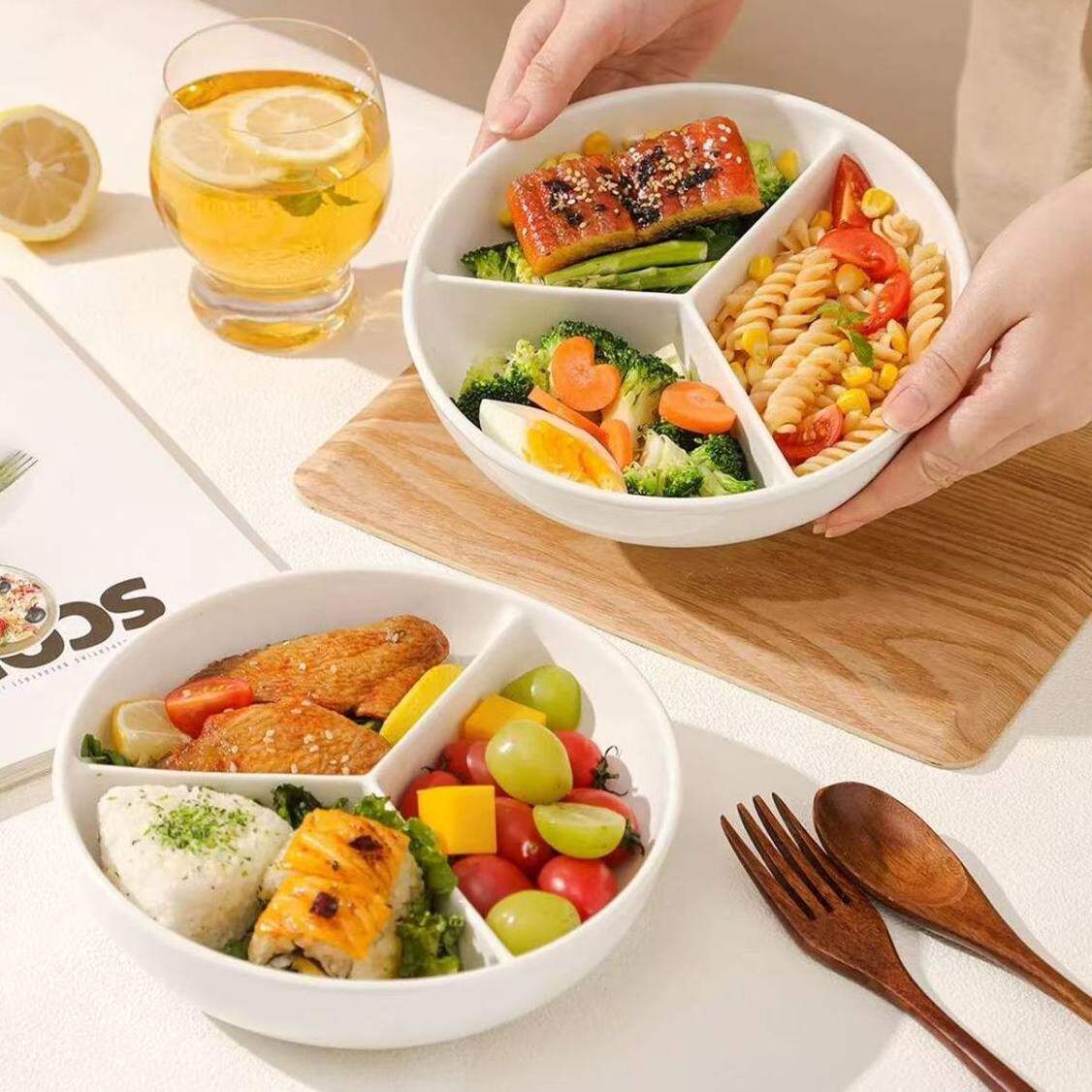 塑料三分格家用盘子盘宝宝儿童辅食餐盘多功能餐盘食物分装分格盘