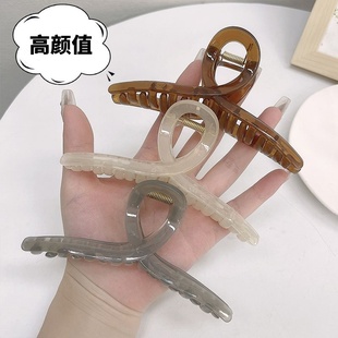 大号亚克力鲨鱼夹发夹后脑勺高级感发量多2025新款亮面抓夹发饰