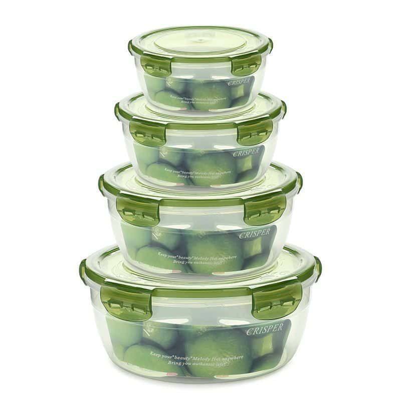 保鲜盒塑料便当饭盒微波炉冰箱收纳盒密封圆形泡面碗透明带盖套装