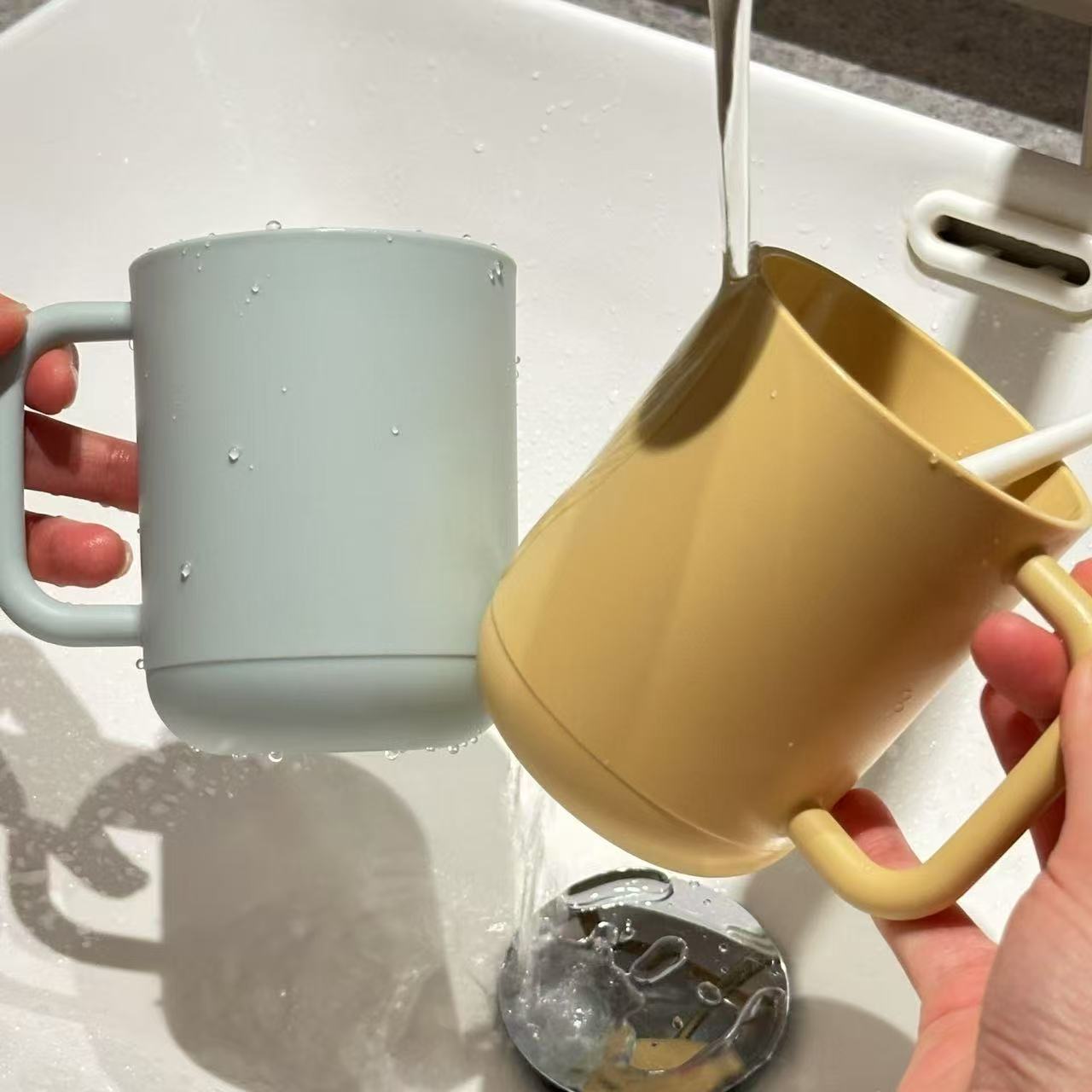 简约纯色漱口杯家用组合装便携式家庭ins风漱口杯清仓处理杯子