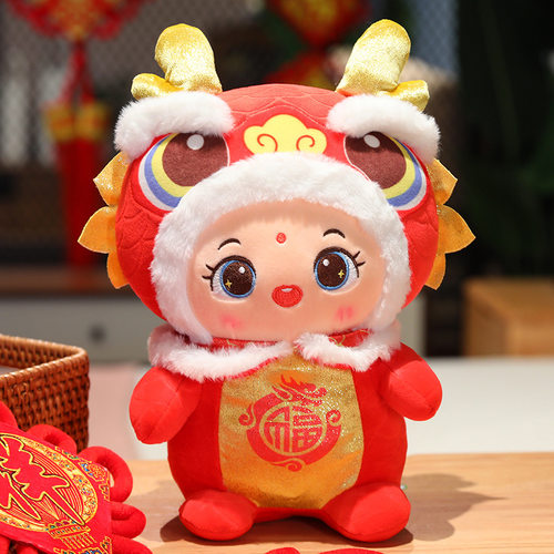 祥瑞福龙公仔国风萌龙毛绒玩具生
