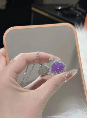 monocle 冰种佛公吊坠巴山翠镶嵌紫罗兰小佛公挂件锁骨链毛衣链