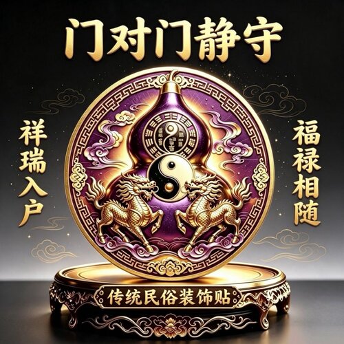 紫气东来麒麟葫芦贴纸