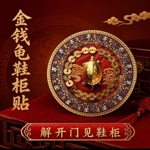 金钱乌龟开门见鞋柜贴纸