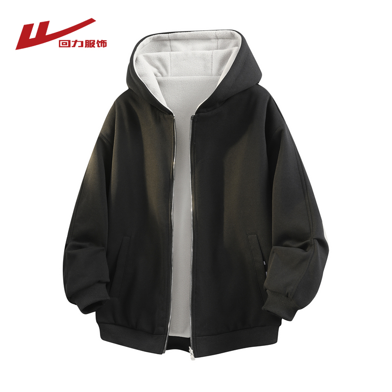 回力美式重磅开衫卫衣男2025新款