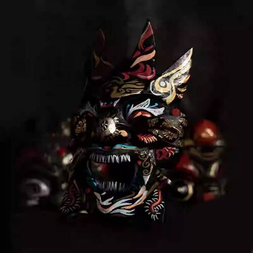 万圣节cos鬼戏面具日祭祀装扮道具鬼节狂欢恐怖鬼怪娱神 傩戏面具