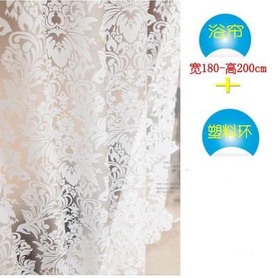 欧式PEVA浴帘套装防水防霉加厚浴室卫生间隔断窗帘杆浴帘杆免打