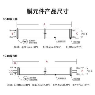 通用反渗透滤芯抗污染8040膜工业净水器RO滤芯4040反渗透膜