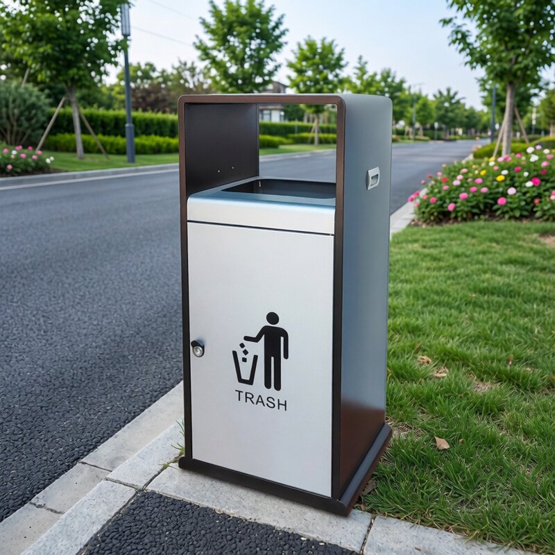 聚亮户外果皮箱室外创意定制售楼部商业小区广场不锈钢分类垃圾桶
