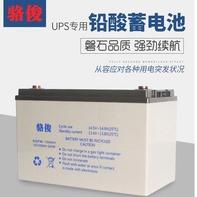 骆俊6GFM-38AH阀控式12V65/100AH免维护UPS电源机房后备储能应急