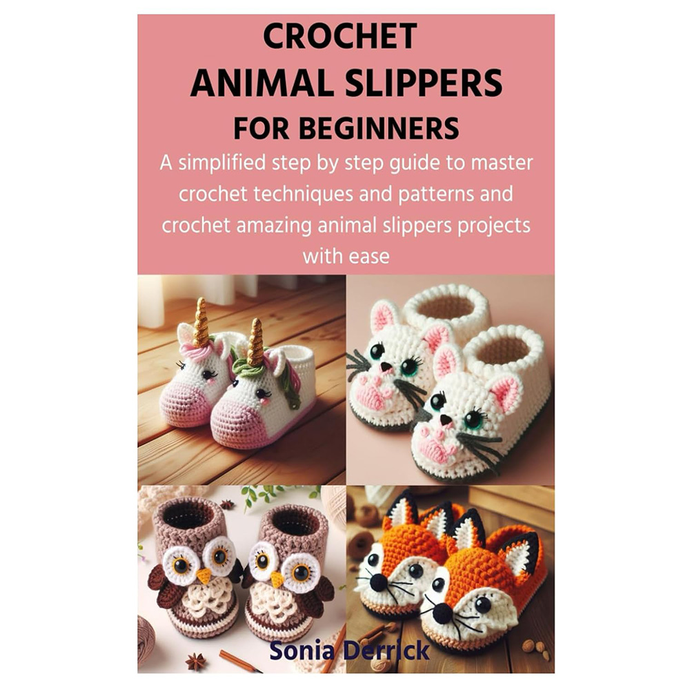 现货 CROCHET ANIMAL SLIPPERS FOR BEGINNERS 钩针动物拖鞋书原版进口图书