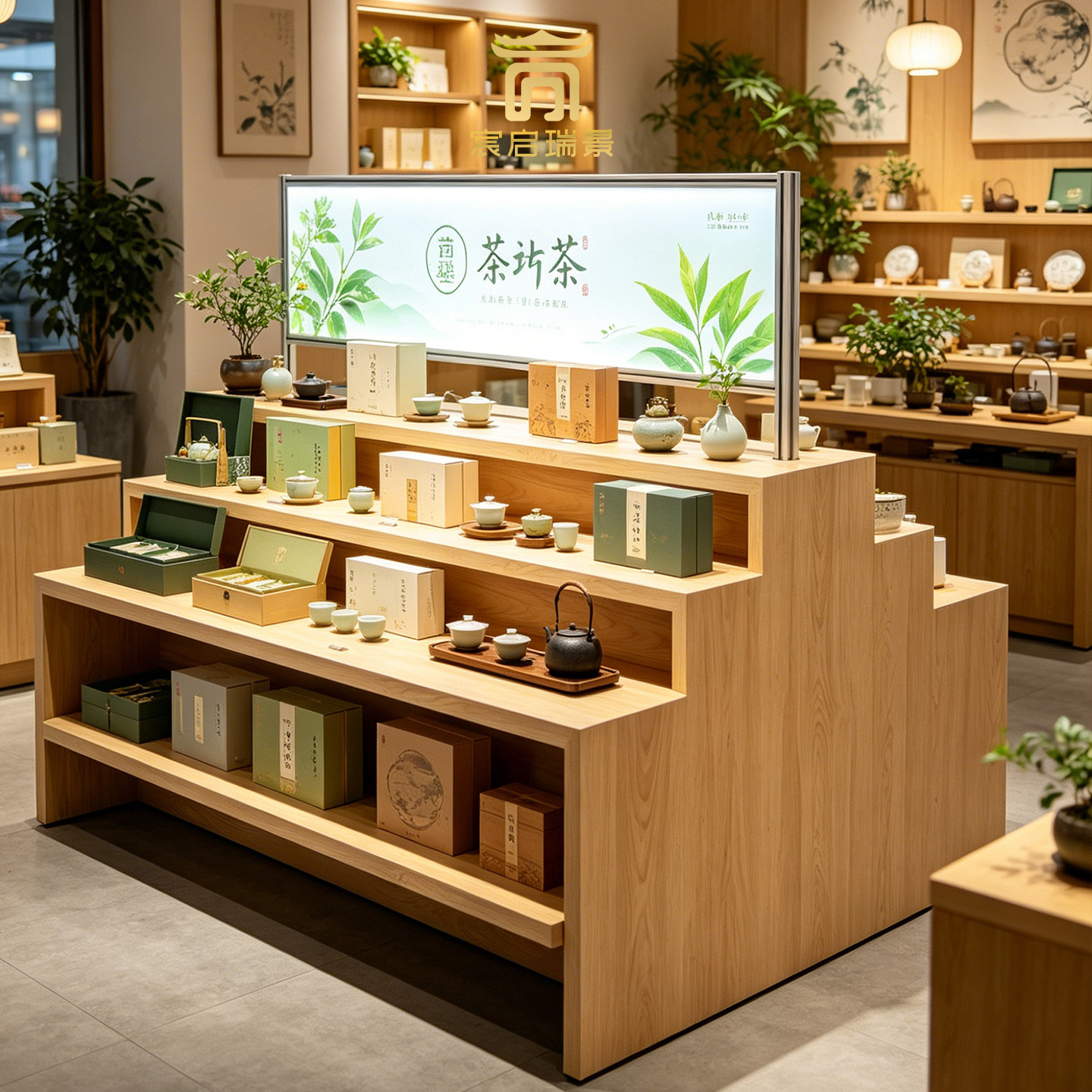 海洋板中岛展示柜文创产品陈列货架烟酒样品超市促销流水台置物台