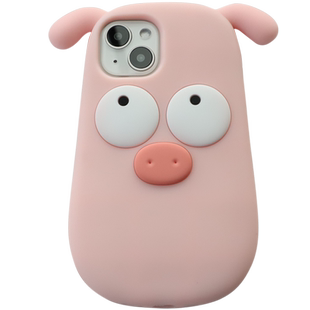 呆萌小粉猪适用iphone15/14苹果13pro max手机壳12可爱11卡通xsmax全包xr保护7防摔8plus软硅胶套6se女新款se