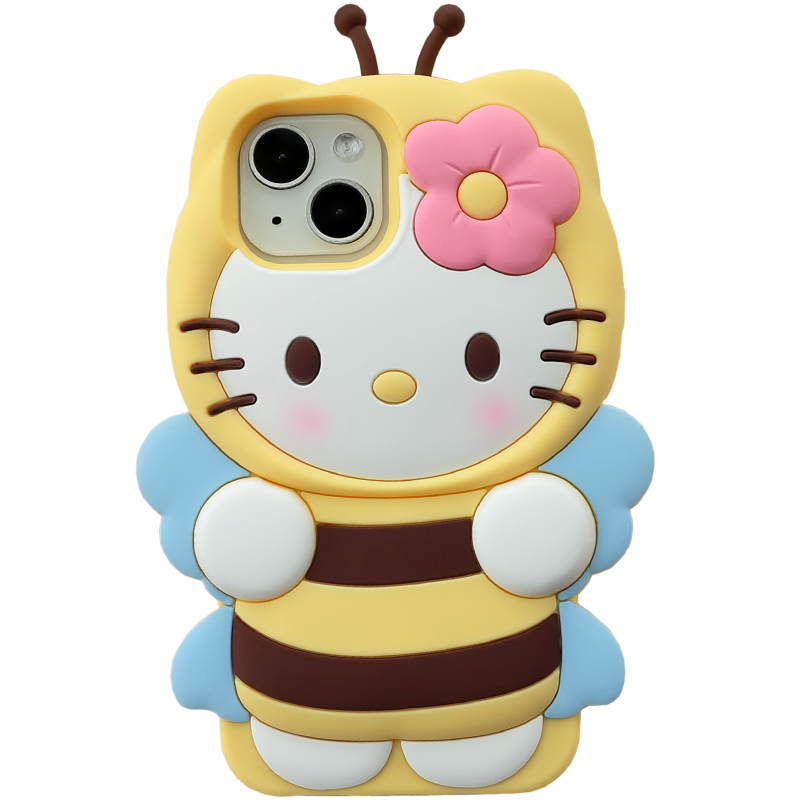 苹果蜜蜂猫咪全包边卡通硅胶套