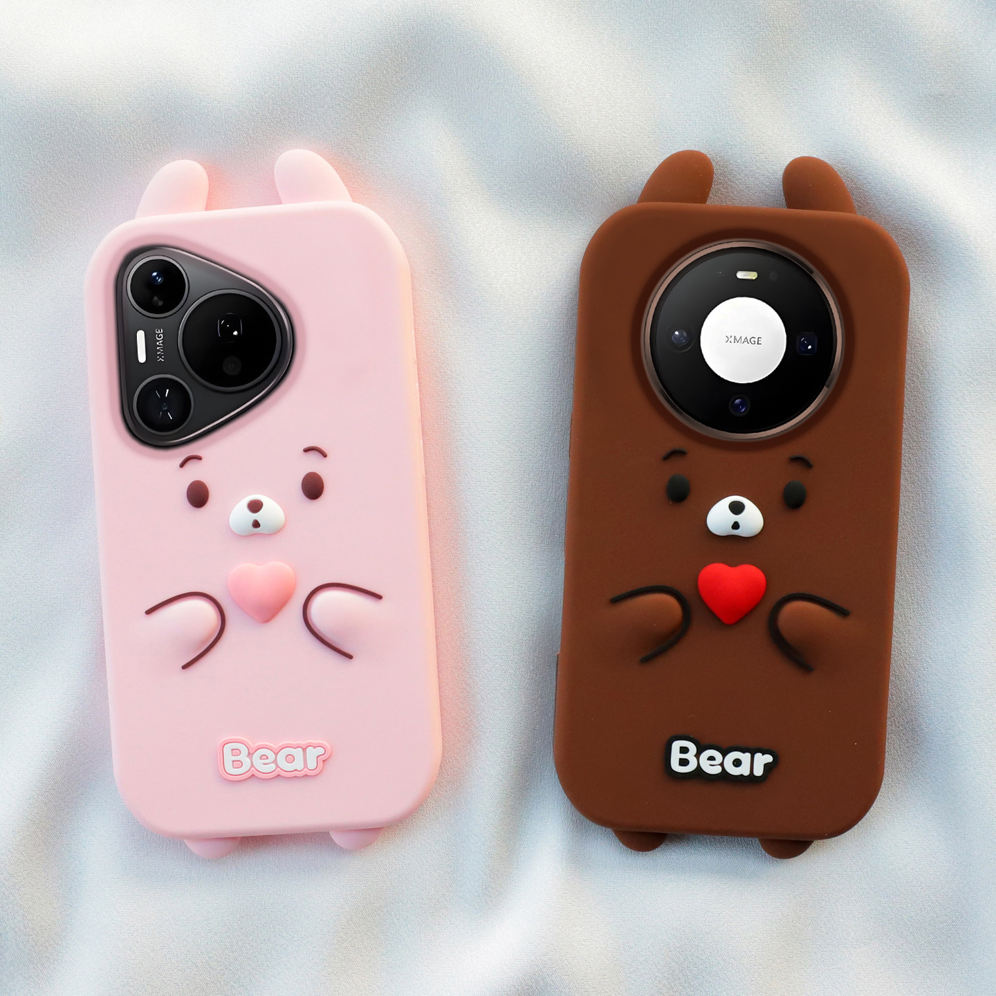 爱心熊适用华为pura80手机壳mate70pro可爱p60卡通mate50/40e全包边nova14/13加厚防摔nova12/11软硅胶套新款