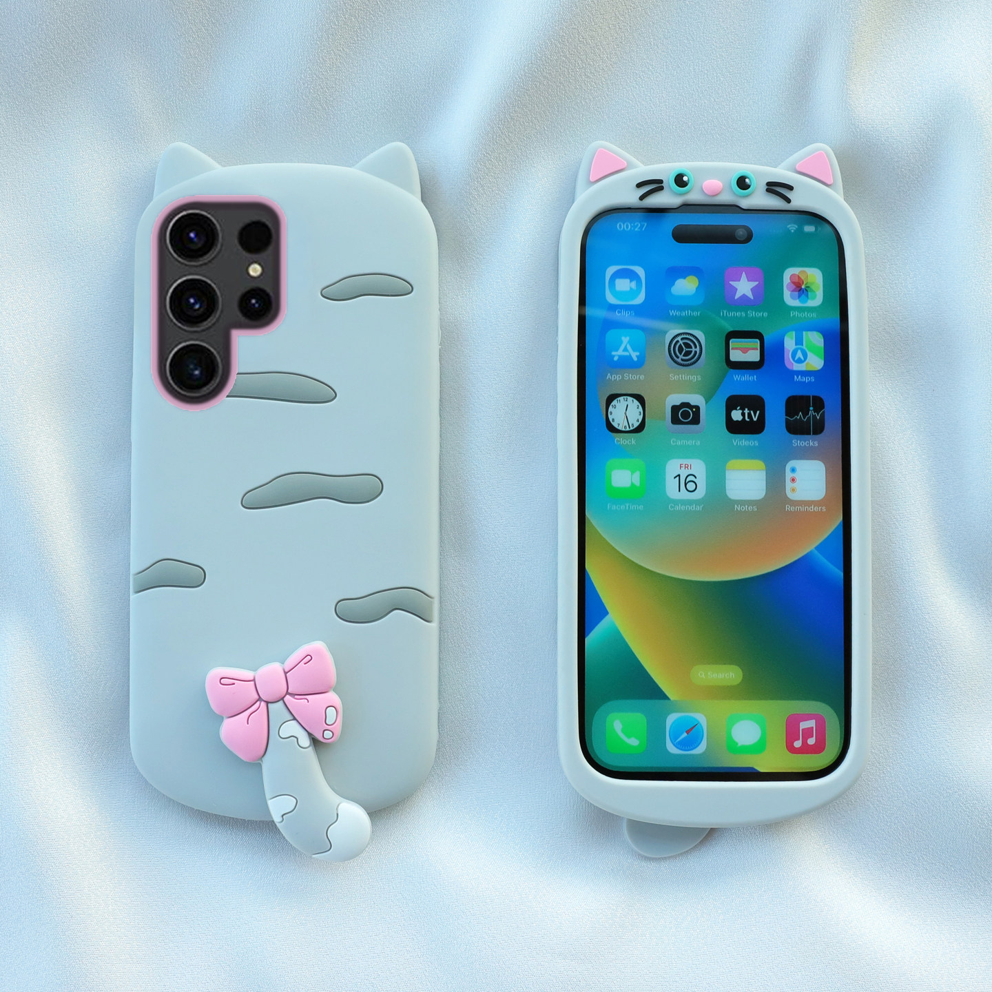 背影猫咪适用三星s25ultra手机壳s24fe可爱s23u卡通a56全包边a36加厚a26保护a17a16软a15硅胶套a35新款a55a54