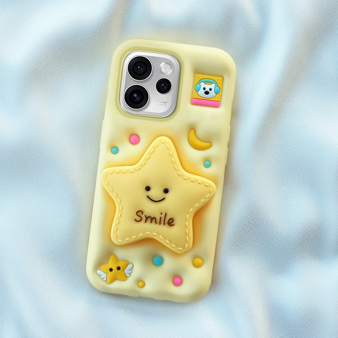 支架Smlie星星适用oppo Reno15/14手机壳find x9pro可爱卡通Reno13/12全包边findx8加厚保护防摔软硅胶套新款