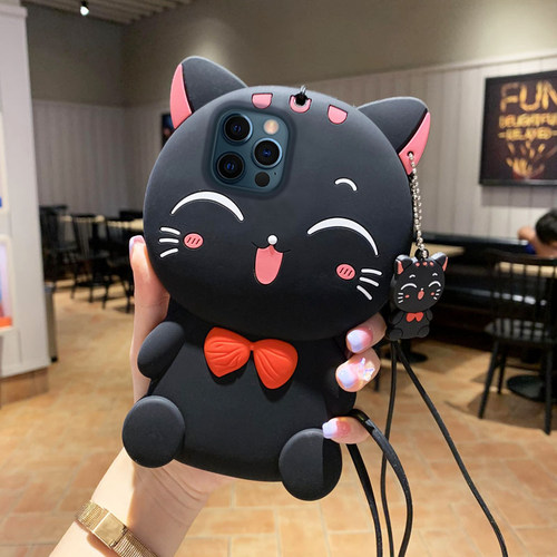 招财猫苹果手机壳可爱卡通硅胶套