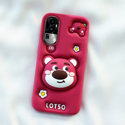 支架小熊oppo reno13/12/10pro手机壳9/8/7可爱6/5k卡通a96/97防摔55/56全包58保护a93s软72硅胶套a3i新款11x